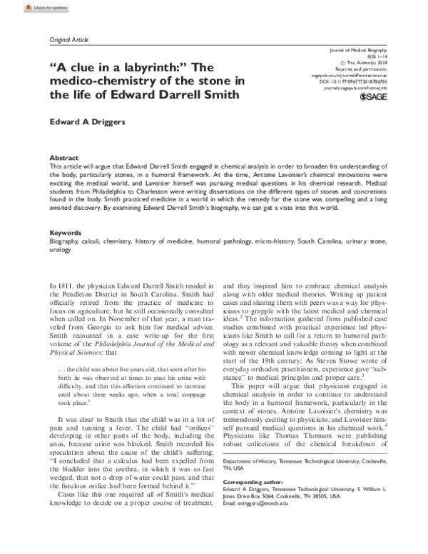  PDF A Clue In A Labyrinth The Medico chemistry Of The Stone In 