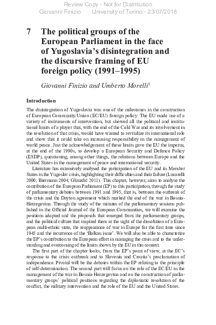 (PDF) The Political Groups of the European Parliament in the Face of ...