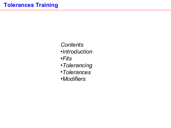 (PPT) Tolerancing Fundamentals