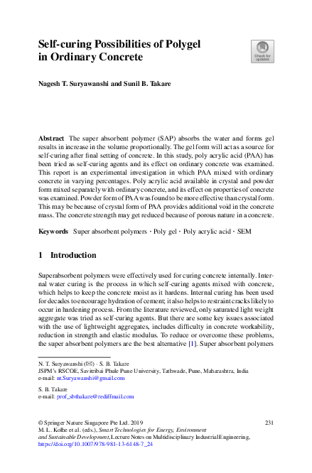 (PDF) Self-curing Possibilities of Polygel in Ordinary Concrete