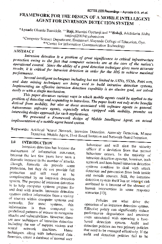 (PDF) Framework for the Design of A Mobile Intelligent Agent for ...