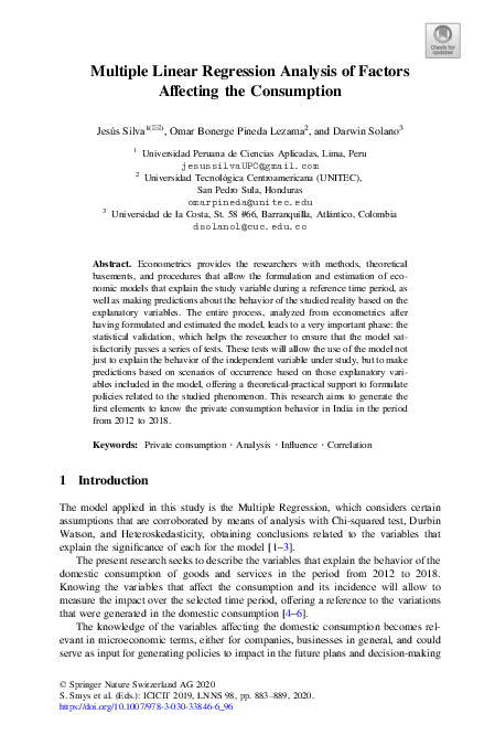 (PDF) Multiple Linear Regression Analysis of Factors Affecting the ...
