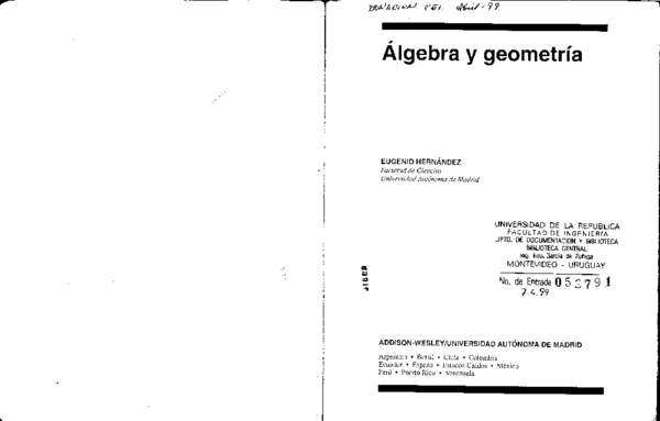 Algebra Lineal Y Geometria Eugenio Hernandez Pdf