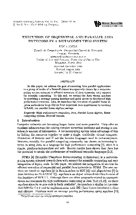 (PDF) Execution of Sequential and Parallel Java Bytecode in a ...