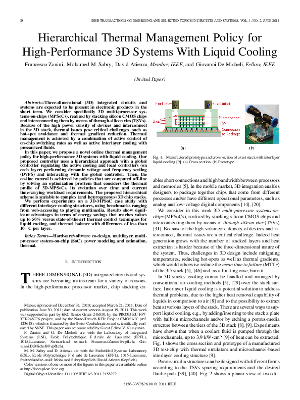 (PDF) Hierarchical Thermal Management Policy for High-Performance 3D ...