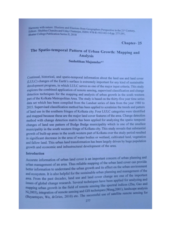 (PDF) The Spatio-Temporal Pattern of Urban Growth: Mapping and Analysis