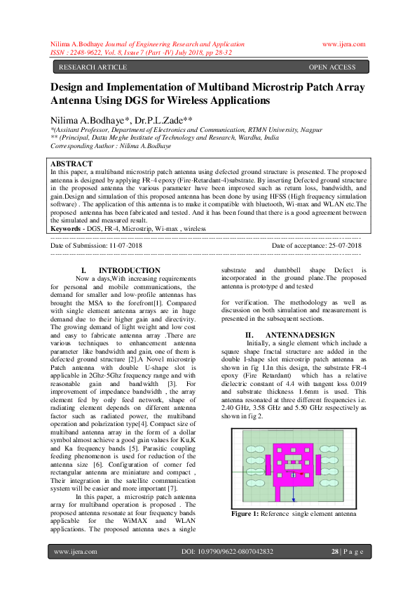 (PDF) Design and Implementation of Multiband Microstrip Patch Array ...