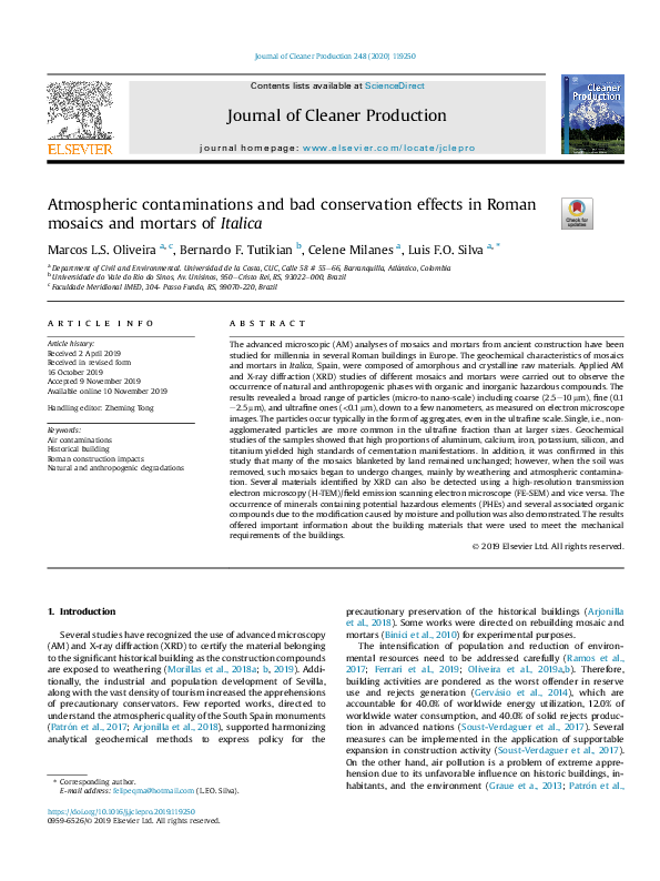 (PDF) Atmospheric contaminations and bad conservation effects in Roman ...