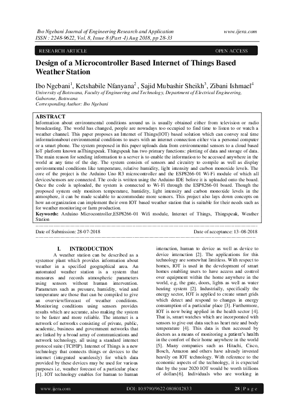 (PDF) Design of a Microcontroller Based Internet of Things Based ...
