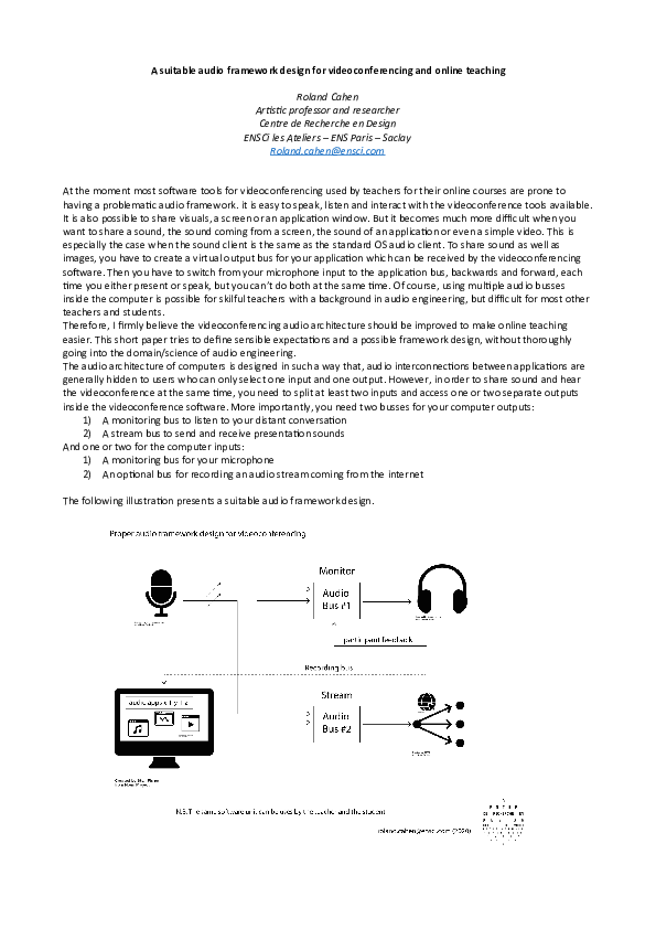 (DOC) A suitable audio framework design for videoconferencing and ...