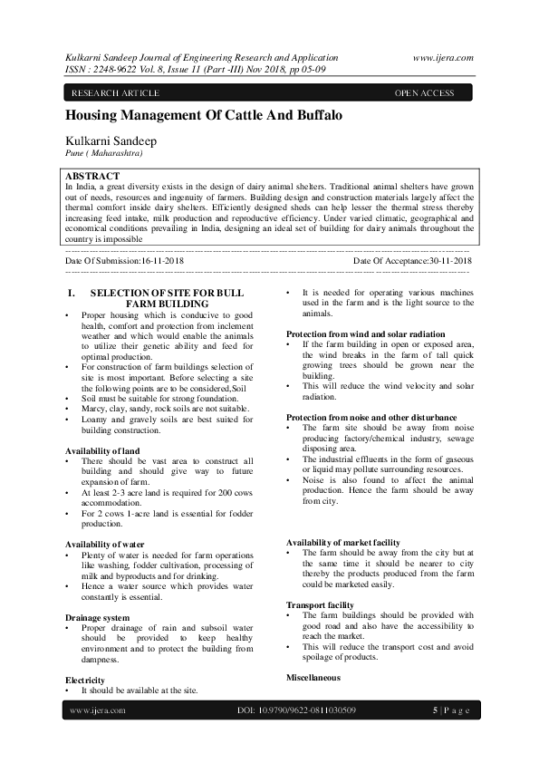 (PDF) Housing Management Of Cattle And Buffalo QUEST JOURNALS