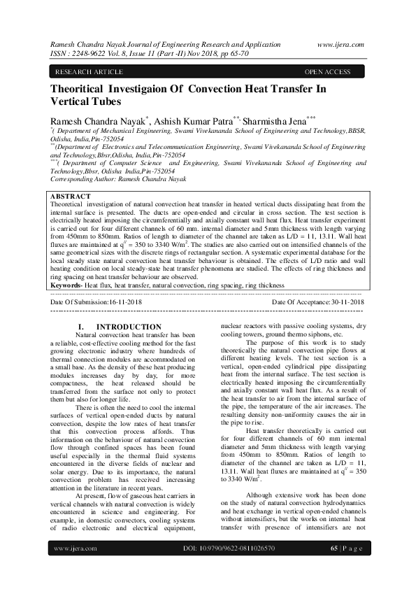 (PDF) Theoritical Investigaion Of Convection Heat Transfer In Vertical ...