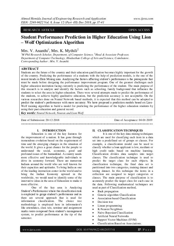 (PDF) Student Performance Prediction in Higher Education Using Lion ...