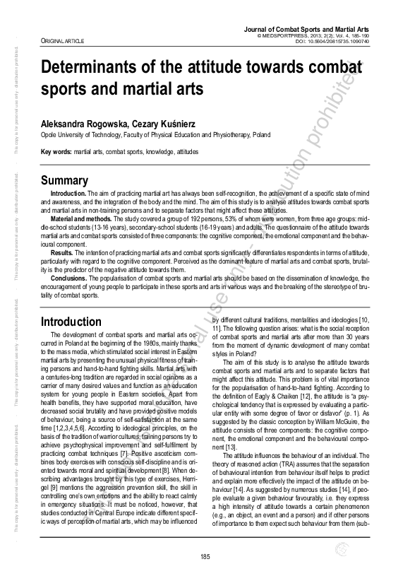 Combat Sports Research Papers Academia Edu