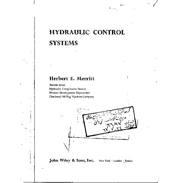 (PDF) Hydraulic Control Systems Book by Herbert E. Merritt Saif Ali