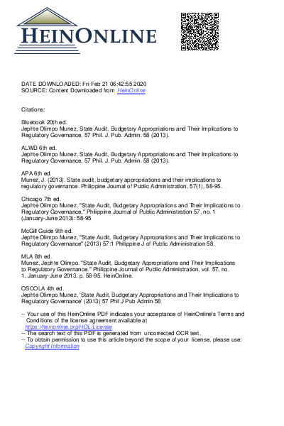 PDF State Audit Budgetary Appropriations And Their Implications To 