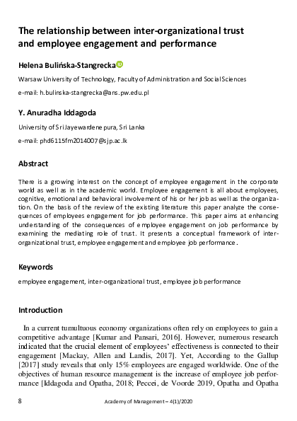 (PDF) The relationship between inter-organizational trust and employee ...