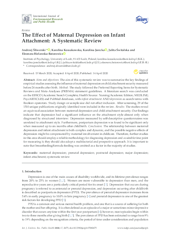 (PDF) The Effect of Maternal Depression on Infant Attachment: A ...