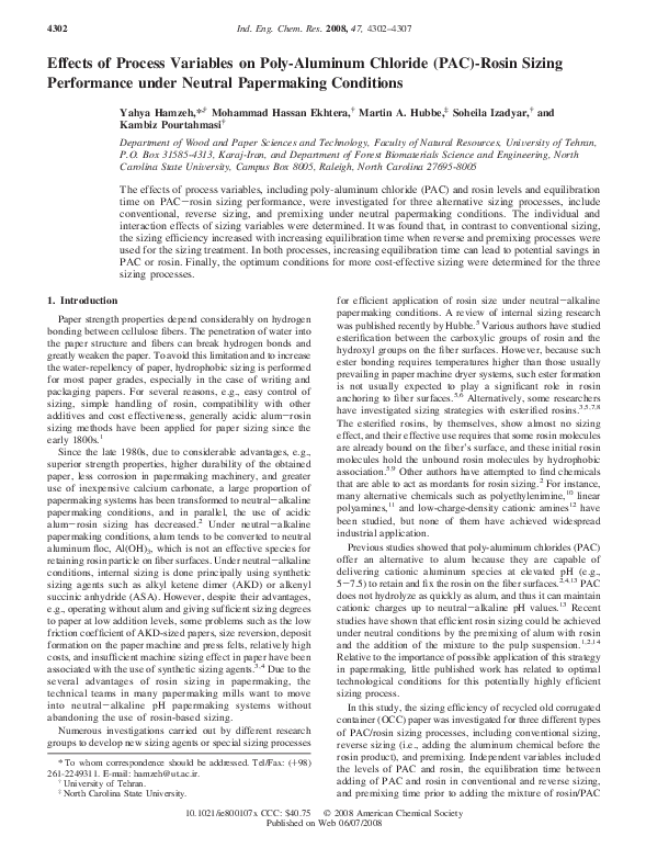 (PDF) Effects of process variables on poly-aluminum chloride (PAC ...
