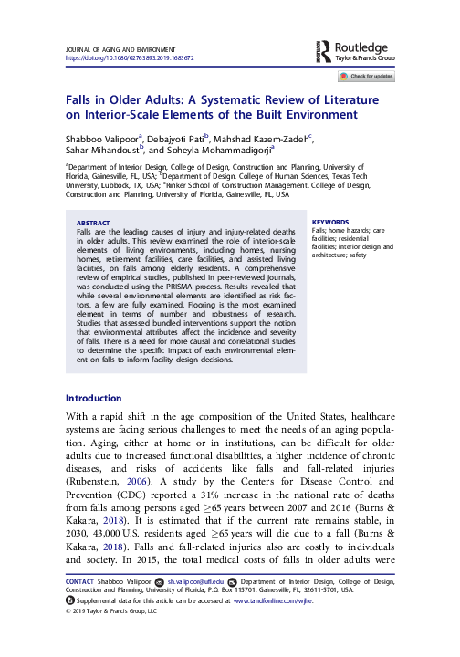 (PDF) Falls in Older Adults: A Systematic Review of Literature on ...