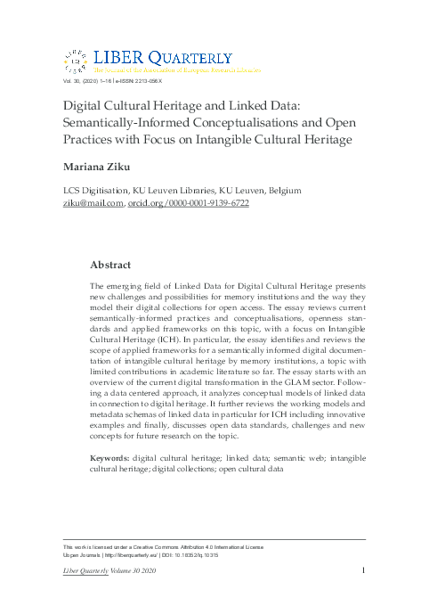 (PDF) Digital Cultural Heritage and Linked Data: Semantically-informed ...