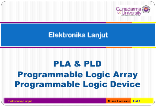 (PDF) Elektronika Lanjut PLA & PLD Programmable Logic Array ...