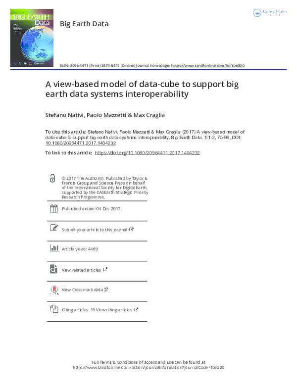 (PDF) Big Earth Data A view-based model of data-cube to support big ...