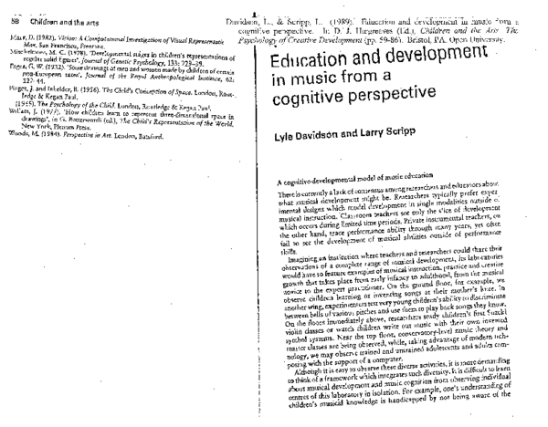 (PDF) Education and development in music from a cognitive perspective