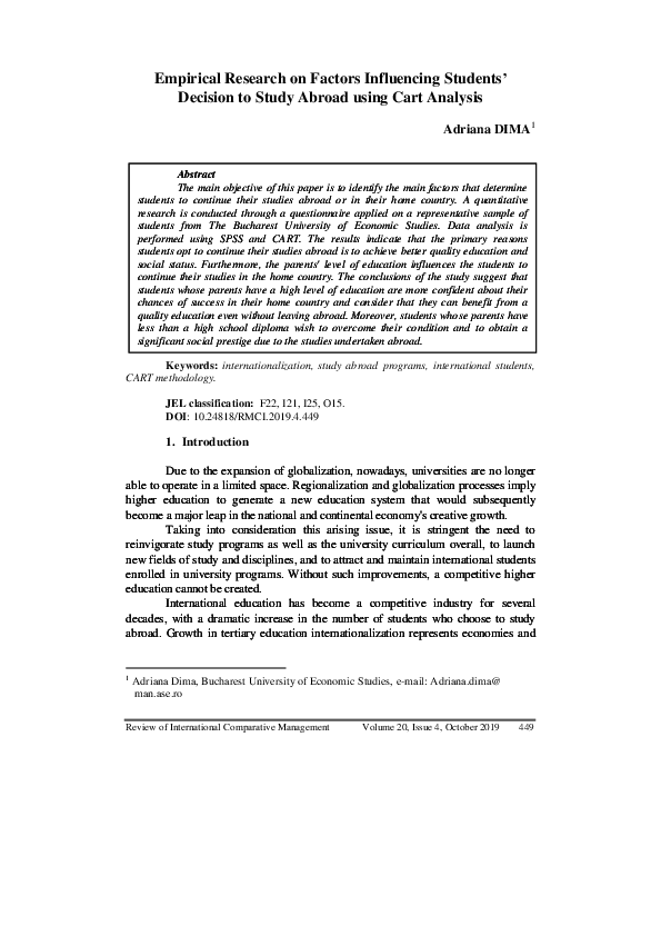 (PDF) Empirical Research on Factors Influencing Students’ Decision to ...