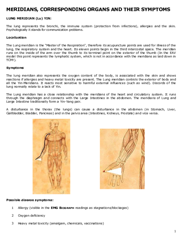 (PDF) MERIDIANS, CORRESPONDING ORGANS AND THEIR SYMPTOMS