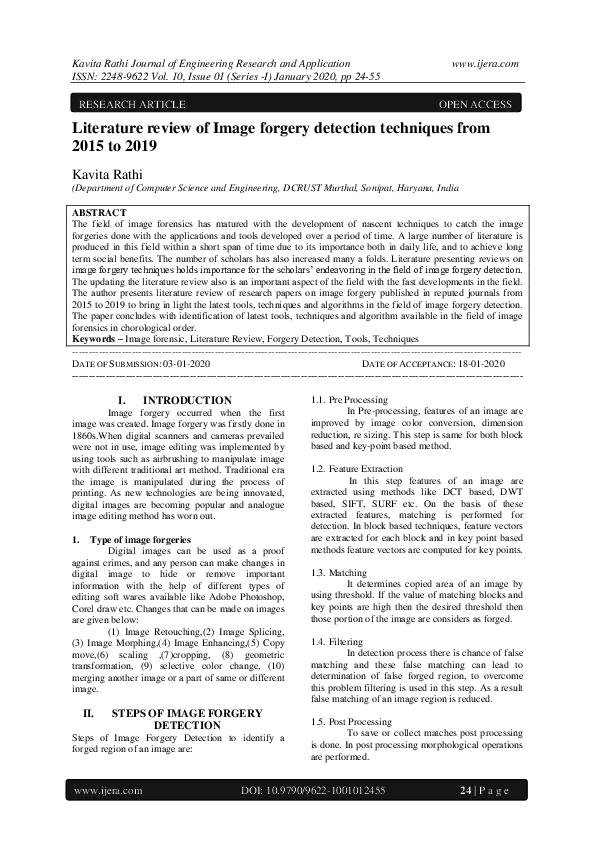 (PDF) Literature review of Image detection techniques from 2015