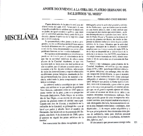 (PDF) Aporte documental a la obra del platero Hernando de Ballesteros