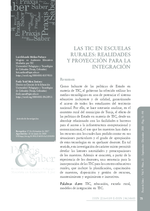 (PDF) LAS TIC EN ESCUELAS RURALES: REALIDADES Y PROYECCIÓN PARA LA