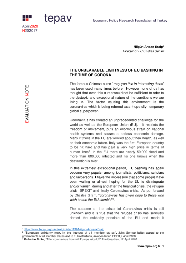 (PDF) EVALUATION NOTE THE UNBEARABLE LIGHTNESS OF EU BASHING IN THE ...