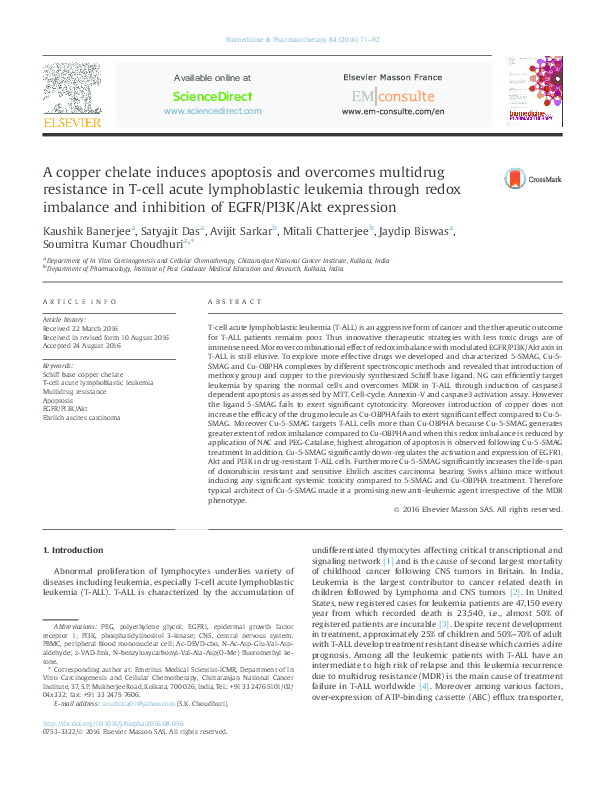 (PDF) A copper chelate induces apoptosis and overcomes multidrug ...