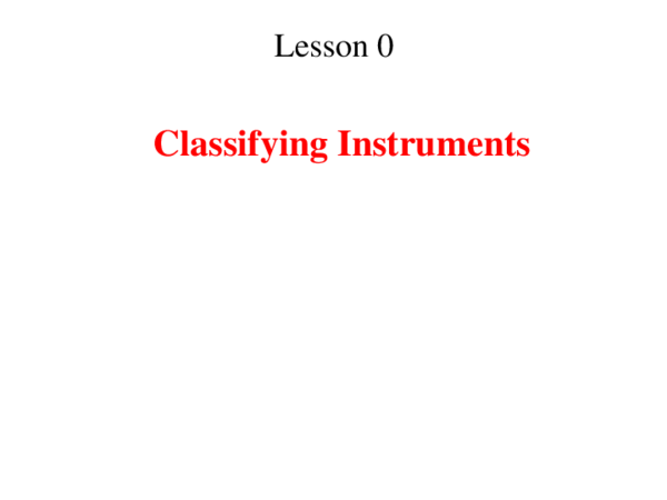 (PDF) Classifying Instruments CONTENT