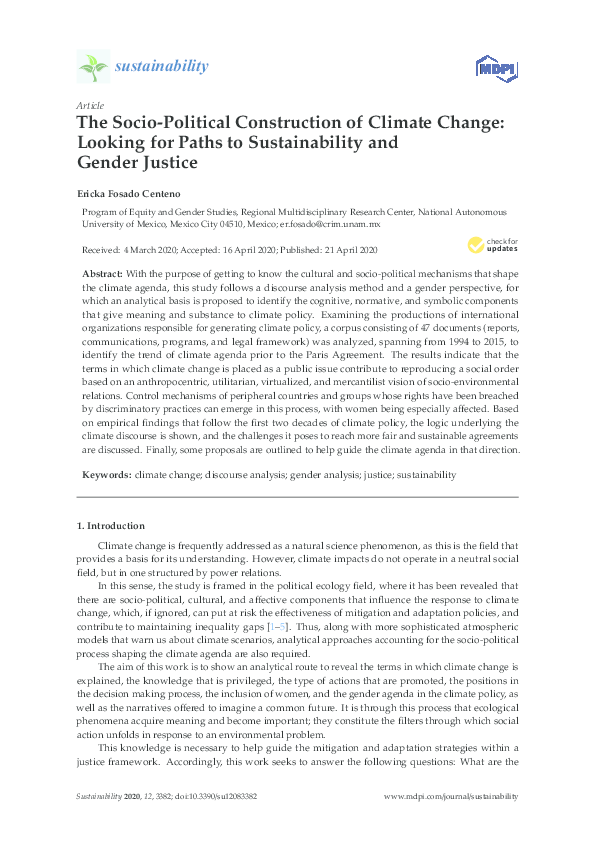 (PDF) The Socio-Political Construction of Climate Change: Looking for ...