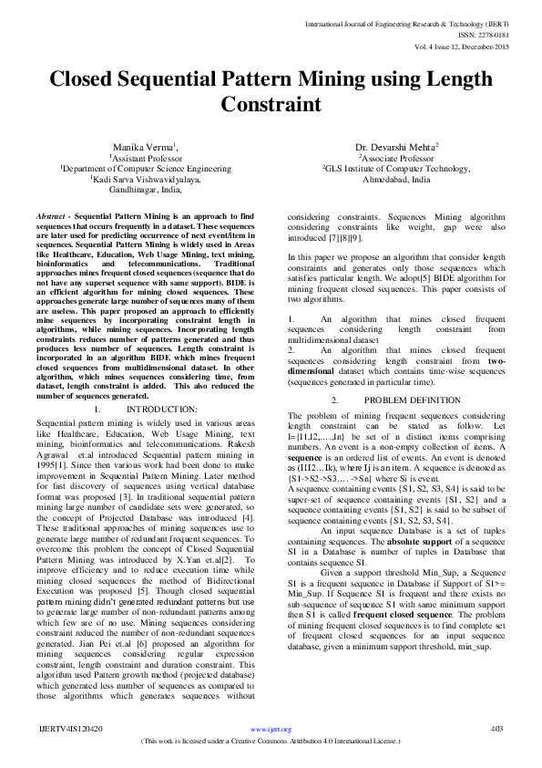 (PDF) OSSM: Ordered Sequence Set Mining for Maximal Length Frequent ...