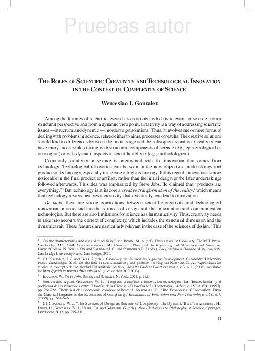 (PDF) The Roles of Scientific Creativity and Technological Innovation ...