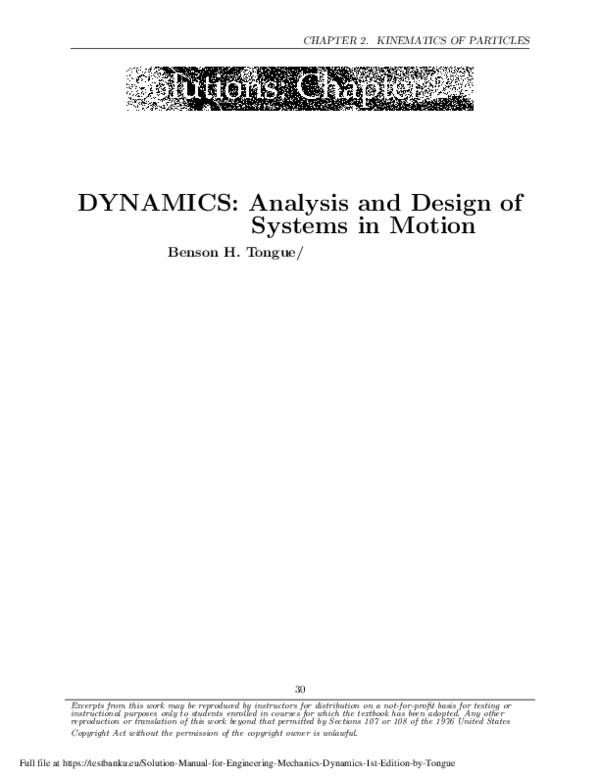 (PDF) CHAPTER 2. KINEMATICS OF PARTICLES DYNAMICS Analysis and Design