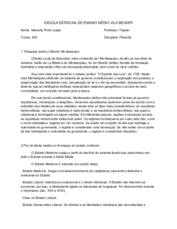 ESCOLA ESTADUAL DE ENSINO MÉDIO VILA BECKER