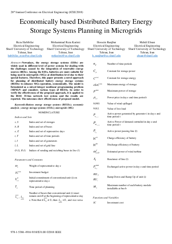 (PDF) Economically based Distributed Battery Energy Storage Systems ...