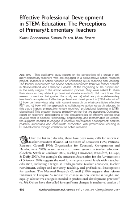 (PDF) Effective Professional Development in STEM Education: The ...