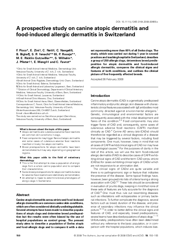 (PDF) A prospective study on canine atopic dermatitis and food-induced ...