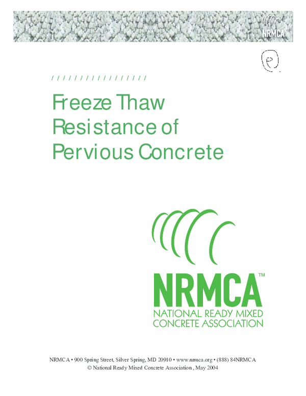 (PDF) Freeze Thaw Resistance of Pervious Concrete
