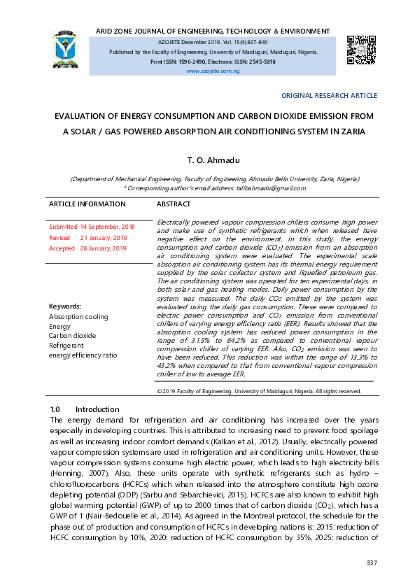 (PDF) EVALUATION OF ENERGY CONSUMPTION AND CARBON DIOXIDE EMISSION FROM ...
