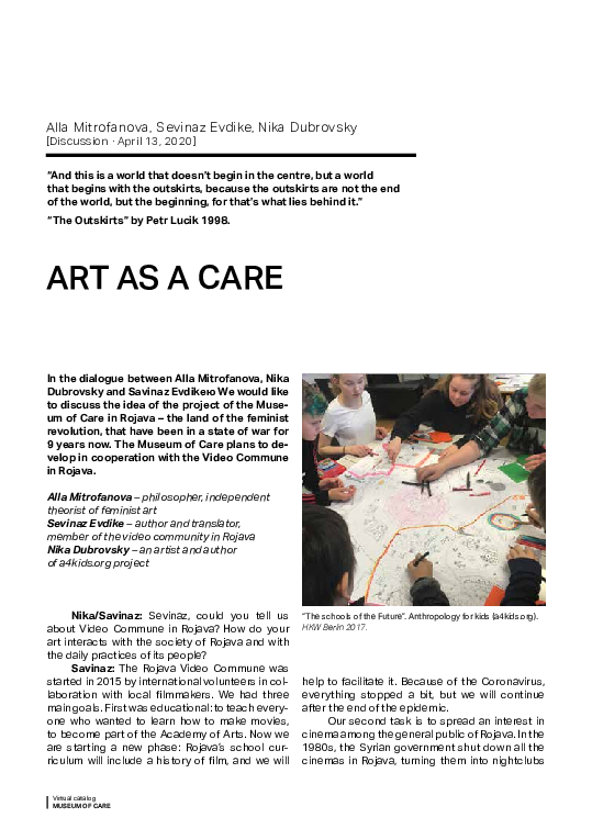 (PDF) Dialog MUSEUM OF CARE IN ROJAVA