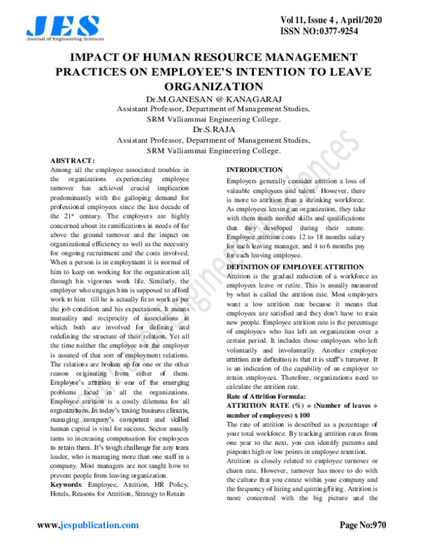 (PDF) IMPACT OF HUMAN RESOURCE MANAGEMENT PRACTICES ON EMPLOYEE'S ...