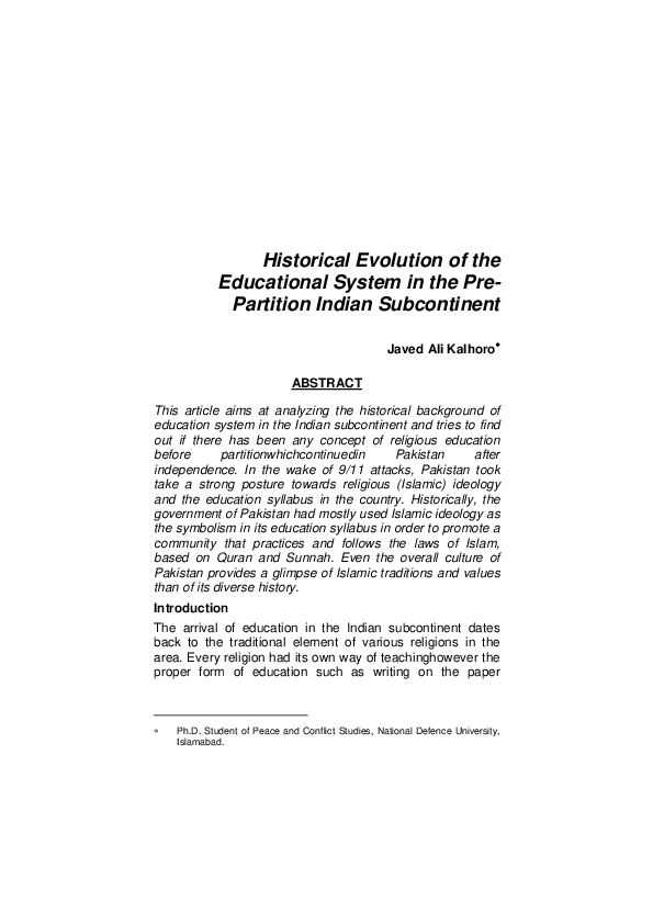 (PDF) Historical Evolution of the Educational System in the Pre ...