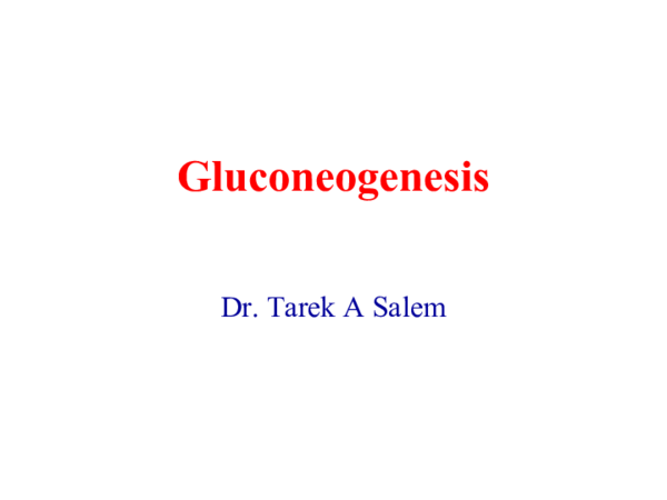 Glycolysis And Gluconeogenesis Ppt